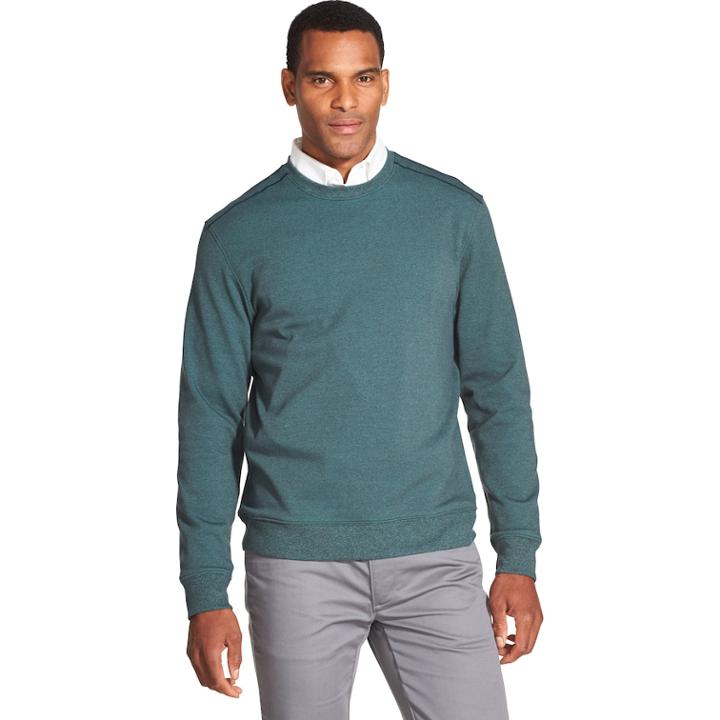 Men's Van Heusen Flex Classic-fit Fleece Knit Crewneck Sweater, Size: Large, Green