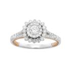 Simply Vera Vera Wang Two Tone 14k Gold 3/4 Carat T.w. Diamond Halo Engagement Ring, Women's, Size: 6, White