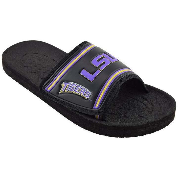 Adult Lsu Tigers Slide Sandals, Size: Medium, Black