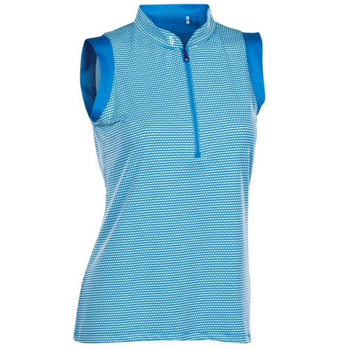 Women's Nancy Lopez Geo Sleeveless Golf Polo, Size: Xl, Brt Blue