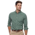 Men's Sonoma Goods For Life&trade; Modern-fit Checked Stretch Poplin Button-down Shirt, Size: Large, Green