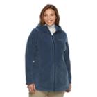 Plus Size Columbia Three Lakes Hooded Long Fleece Jacket, Women's, Size: 3xl, Purple Oth