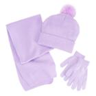 Girls 4-16 Berkshire 3-pc. Solid Scarf, Hat & Gloves Set, Girl's, Purple