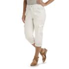 Women's Lee Comfort Waist Cargo Twill Capris, Size: 10 Avg/reg, White