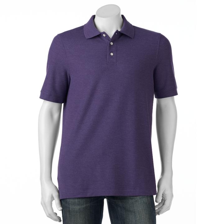 Men's Croft & Barrow&reg; Pique Performance Polo, Size: Medium, Drk Purple