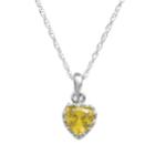 Tiara Sterling Silver Citrine Heart Crown Pendant, Women's, Size: 18, Orange