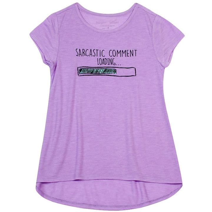 Girls 7-16 & Plus Size Harper & Elliott High-low Graphic Tee, Girl's, Size: Xs, Drk Purple