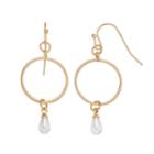 Lc Lauren Conrad Simulated Pearl Nickel Free Hoop Drop Earrings, Women's, White