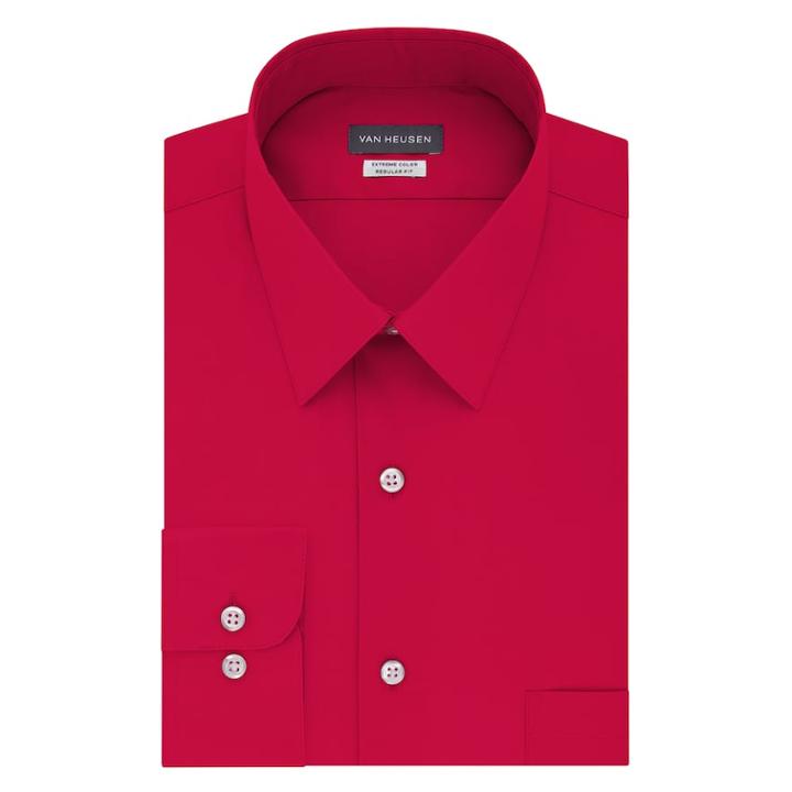 Men's Van Heusen Extreme Color Endurance Regular-fit Dress Shirt, Size: Xl-32/33, Pink