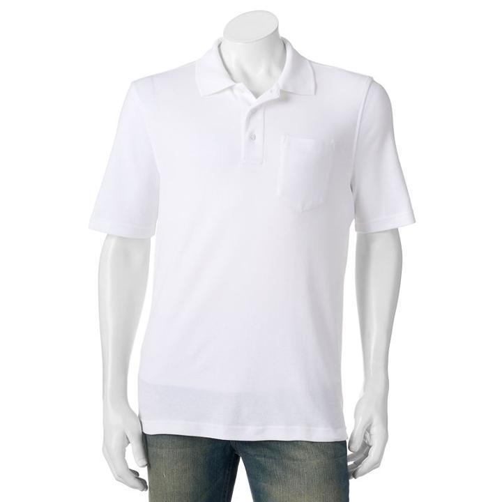 Men's Croft & Barrow&reg; Signature Pocket Polo, Size: Large, White