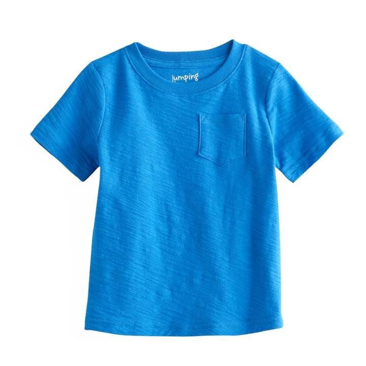 Baby Boy Jumping Beans&reg; Slubbed Pocket Tee, Size: 12 Months, Med Blue