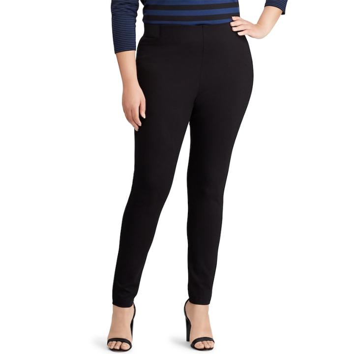 Plus Size Chaps Stretch Ponte Skinny Pants, Women's, Size: 3xl, Black