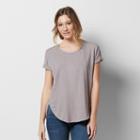 Women's Sonoma Goods For Life&trade; Roll Cuff French Terry Tee, Size: Xs, Brt Purple