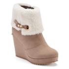 Juicy Couture Women's Buckle Wedge Ankle Boots, Size: 10, Dark Beige