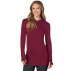Women's Cuddl Duds Soft Knit Long Sleeve Tunic Hoodie, Size: Xs, Red