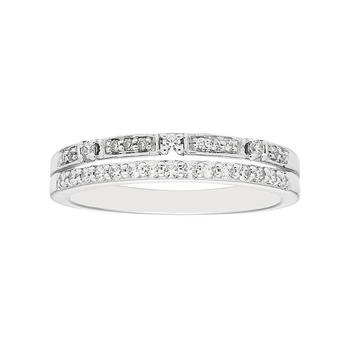 Boston Bay Diamonds 14k White Gold 1/4 Carat T.w. Diamond Stack Ring, Women's, Size: 8.50