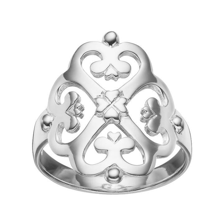 Primrose Sterling Silver Clover Heart Ring, Women's, Size: 8, Grey