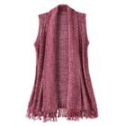 Girls 7-16 Cloud Chaser Fringe Knit Sweater, Size: Medium, Med Red