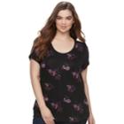 Juniors' Plus Size Mudd&reg; Roadtrip Scoopneck Tee, Teens, Size: 2xl, Oxford