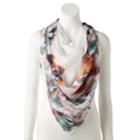 Women's Apt. 9 Petite Floral Square Scarf, Dark Red