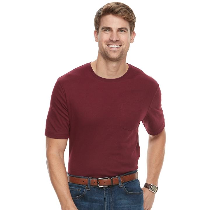 Men's Croft & Barrow&reg; Interlock Pocket Performance Tee, Size: Small, Red