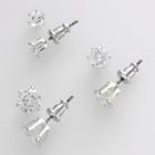 Apt. 9&reg; Silver Tone Cubic Zirconia Stud Earring Set, Grey