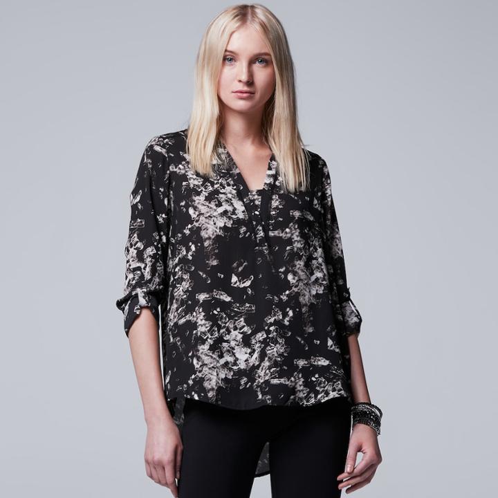Women's Simply Vera Vera Wang Abstract Print Blouse, Size: Xl, Oxford