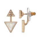 Lc Lauren Conrad Triangle Ear Jacket Earrings, Women's, White