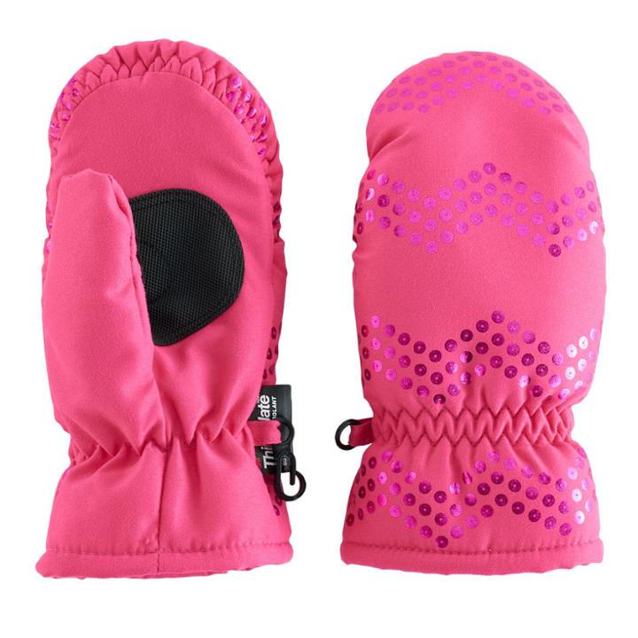 Girls 4-6x So&reg; Sequin Chevron Pattern Thinsulate Mittens, Size: S-m, Pink