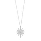 Sterling Silver Cubic Zirconia Sunburst Pendant Necklace, Women's, Size: 18, White