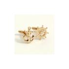 Gold-plated Ships Anchor And Wheel Cuff Links, Men's, Yellow