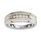 10k Gold Two Tone 1/4-ct. T.w. Diamond Band - Men, Size: 9, White