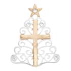 Two Tone Cross Filigree Christmas Tree Pin, Women's, Multicolor