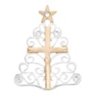 Two Tone Cross Filigree Christmas Tree Pin, Women's, Multicolor