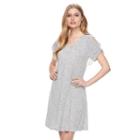 Women's Apt. 9&reg; Striped Cold-shoulder T-shirt Dress, Size: Large, White