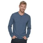 Men's Sonoma Goods For Life&trade; Slim-fit Supersoft Henley, Size: Medium, Dark Blue