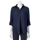 Women's Sonoma Goods For Life&trade; Splitneck Top, Size: Xxl, Dark Blue