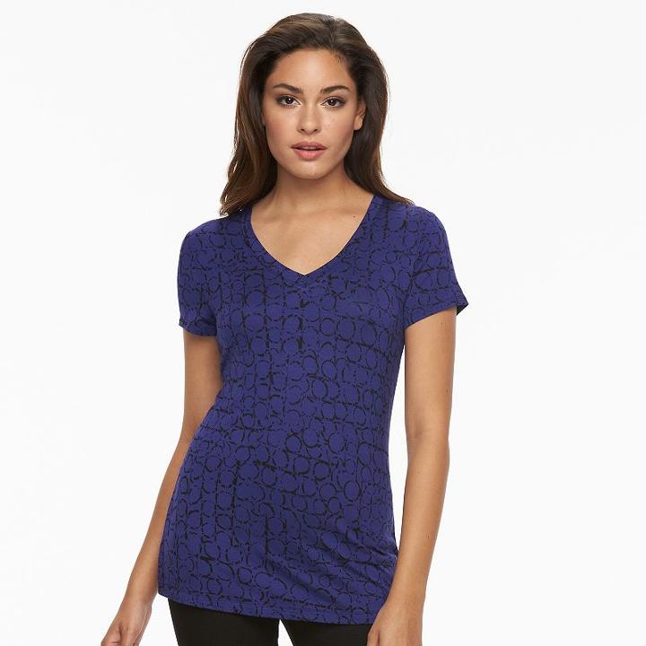 Women's Apt. 9&reg; Essential Tee, Size: Xs, Drk Purple