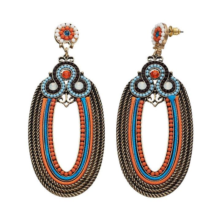 Gs By Gemma Simone Sun Salutation Collection Oval Drop Earrings, Girl's, Multicolor