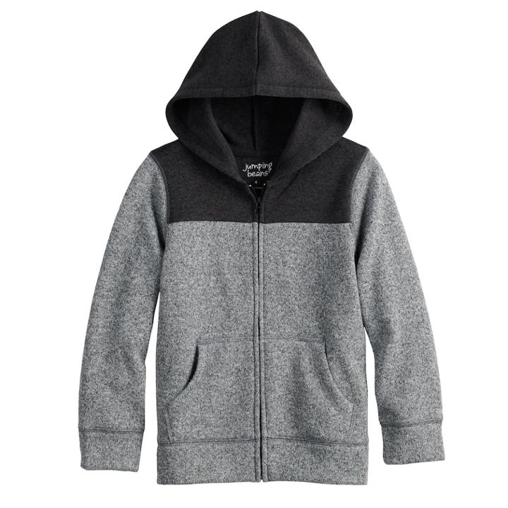 Boys 4-12 Jumping Beans&reg; Marled Colorblock Zip Sweater, Size: 6, Med Grey