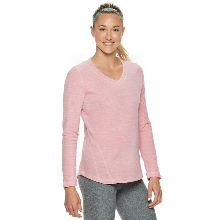 Women's Tek Gear&reg; Long Sleeve Microfleece Top, Size: Xl, Light Pink