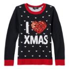 Girls 7-16 & Plus Size It's Our Time Applique Graphic Ugly Christmas Sweater, Girl's, Size: Medium, Ovrfl Oth