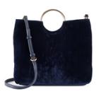 Lc Lauren Conrad Runway Collection Celeste Velvet Ring Crossbody Bag, Women's, Blue (navy)
