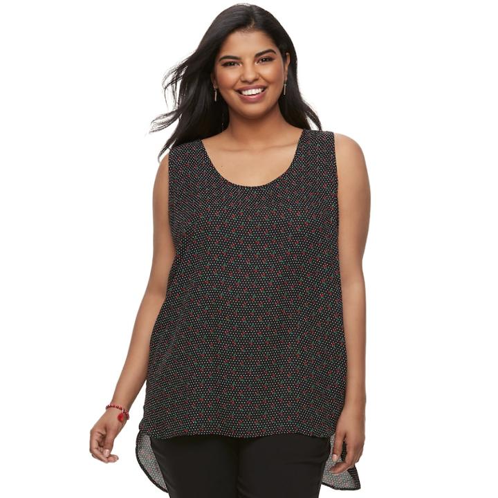 Juniors' Plus Size Liberty Love Printed Back Bow Tank, Teens, Size: 3xl, Red