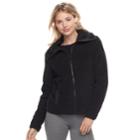 Juniors' So&reg; Sherpa Zip-up Jacket, Teens, Size: Xs, Black