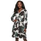 Women's Jennifer Lopez Chiffon Midi Shirtdress, Size: Small, Green
