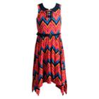 Girls 7-16 Emily West Lace-up Front Handkerchief Hem Knit Dress, Girl's, Size: 16, Med Pink