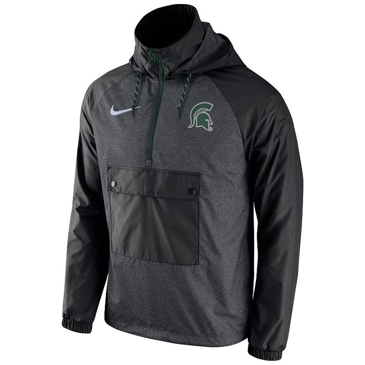 Men's Nike Michigan State Spartans Anorak Pullover Jacket, Size: Medium, Grey (charcoal)