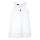 Girls 7-16 Iz Amy Byer Lattice Sheath Dress With Necklace, Girl's, Size: 7, White Oth