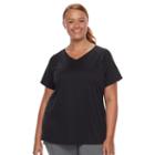 Plus Size Tek Gear&reg; Performance Side Slit Base Layer Tee, Women's, Size: 3xl, Black